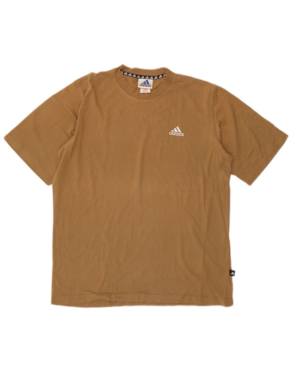 Adidas Męski T-Shirt Top UK 38/40 Średni Brąz Bawełniany