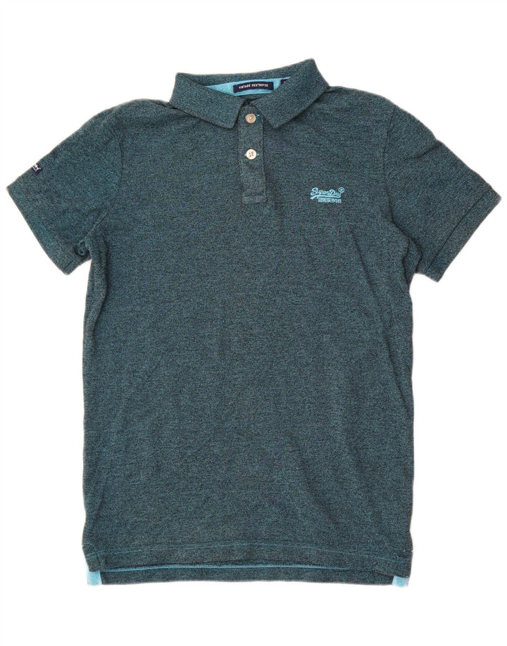 Męska koszulka polo Superdry, poliester w kolorze średniej zieleni w cętki