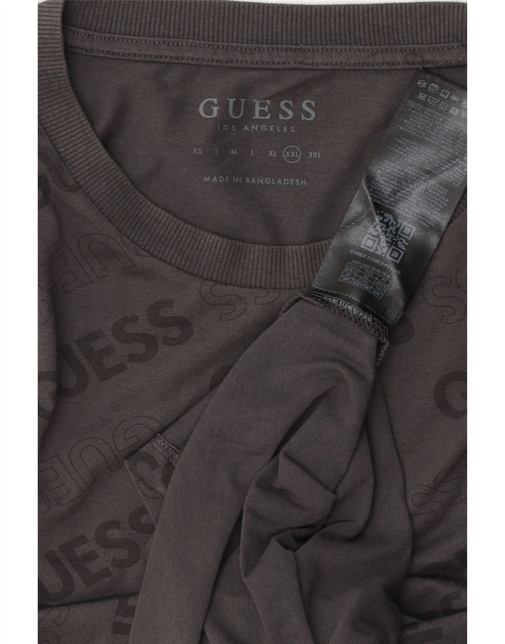 Męska koszulka graficzna Guess Top 2XL, szara, bawełniana