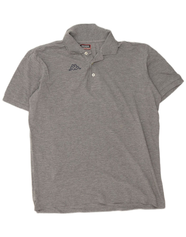 Męska koszulka polo Kappa z grafiką 2XL, szara, nakrapiana bawełna