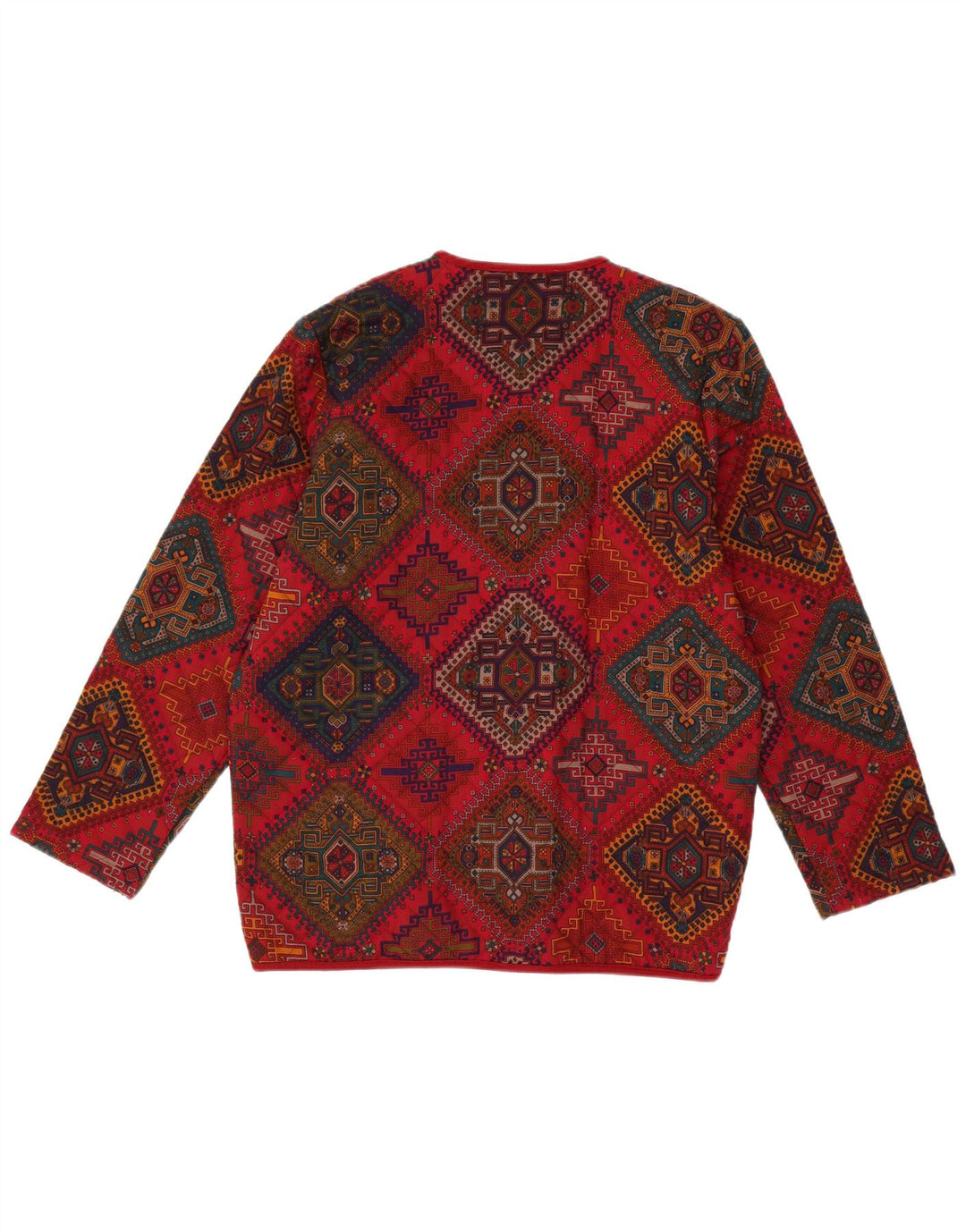 Sweter damski VINTAGE IT 44 Średnio czerwony, geometryczny wełniany