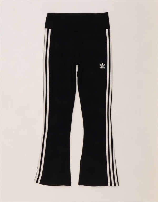 Damskie spodnie dresowe Adidas Flare UK 12/14 Średnia czarna bawełna