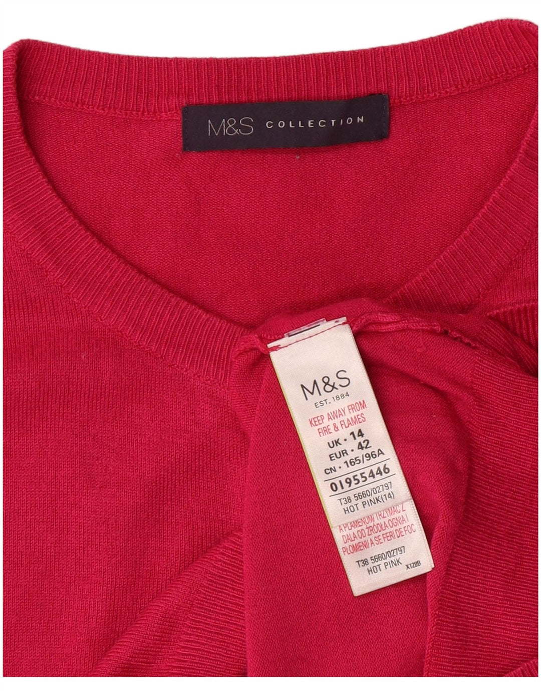 Sweter damski Marks & Spencer UK 14, średni różowy, wiskozowy, klasyczny