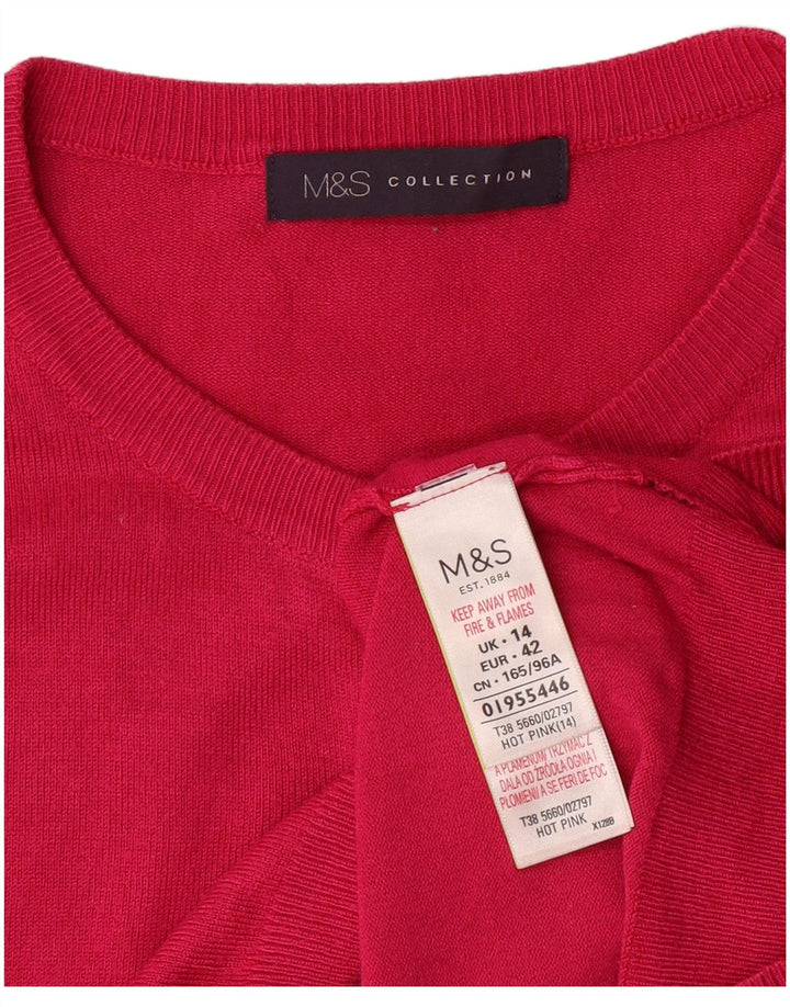 Sweter damski Marks & Spencer UK 14, średni różowy, wiskozowy, klasyczny