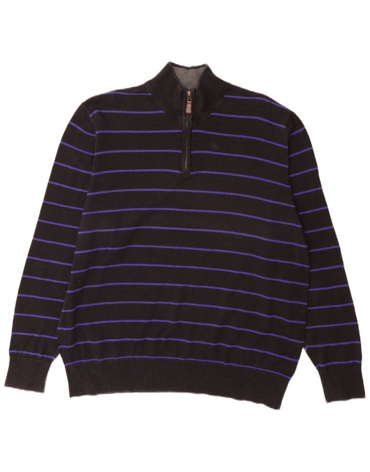 Męski sweter Marks & Spencer Blue Harbor z zamkiem błyskawicznym 2XL w czarne paski