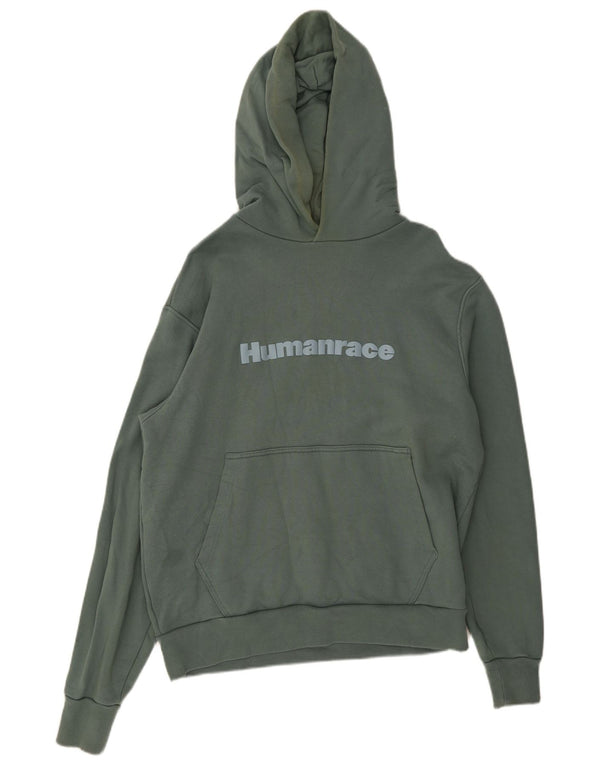 Adidas Męski sweter z kapturem Humanrace Graphic, duży, zielony, bawełniany