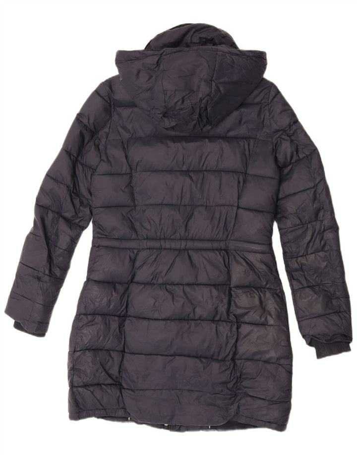 Damski ocieplany płaszcz z kapturem Massimo Dutti UK 10, mały, czarny nylon