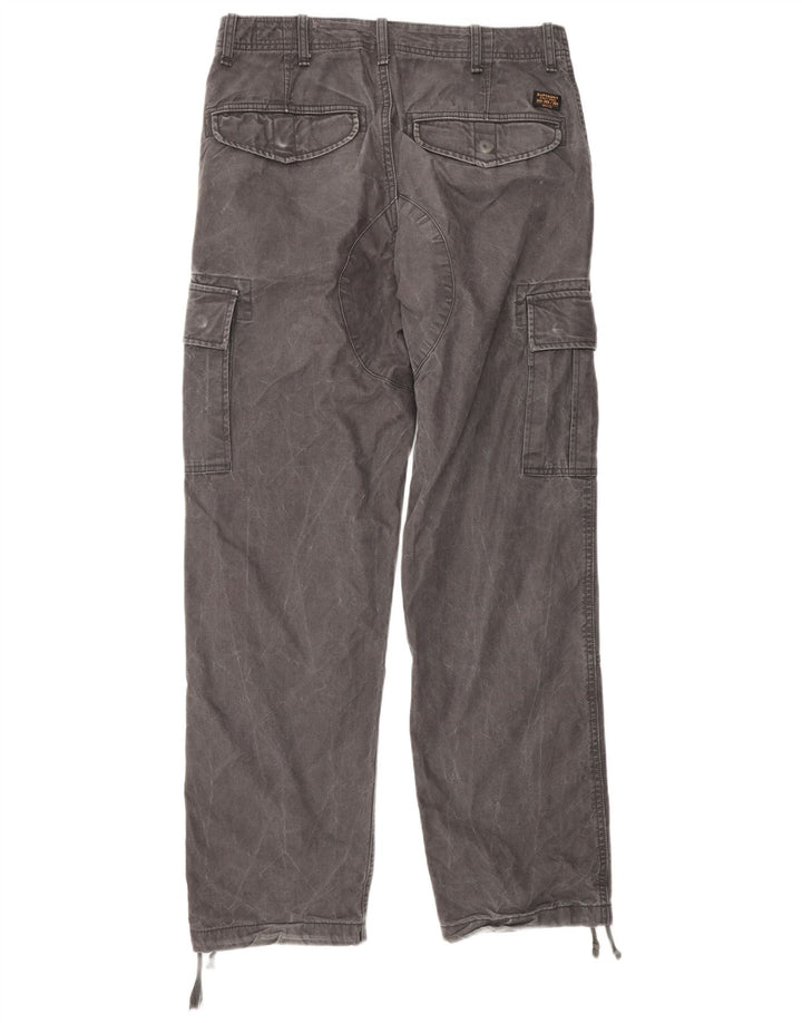 Męskie proste spodnie cargo Superdry W30 L32 Szara bawełna