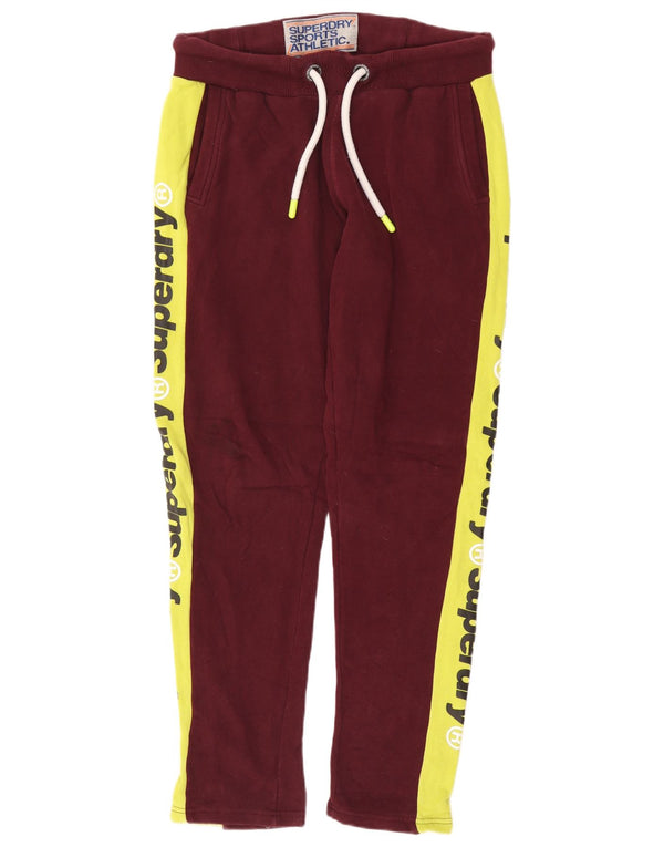 Męskie spodnie dresowe Superdry z grafiką, w kolorze średniego burgunda