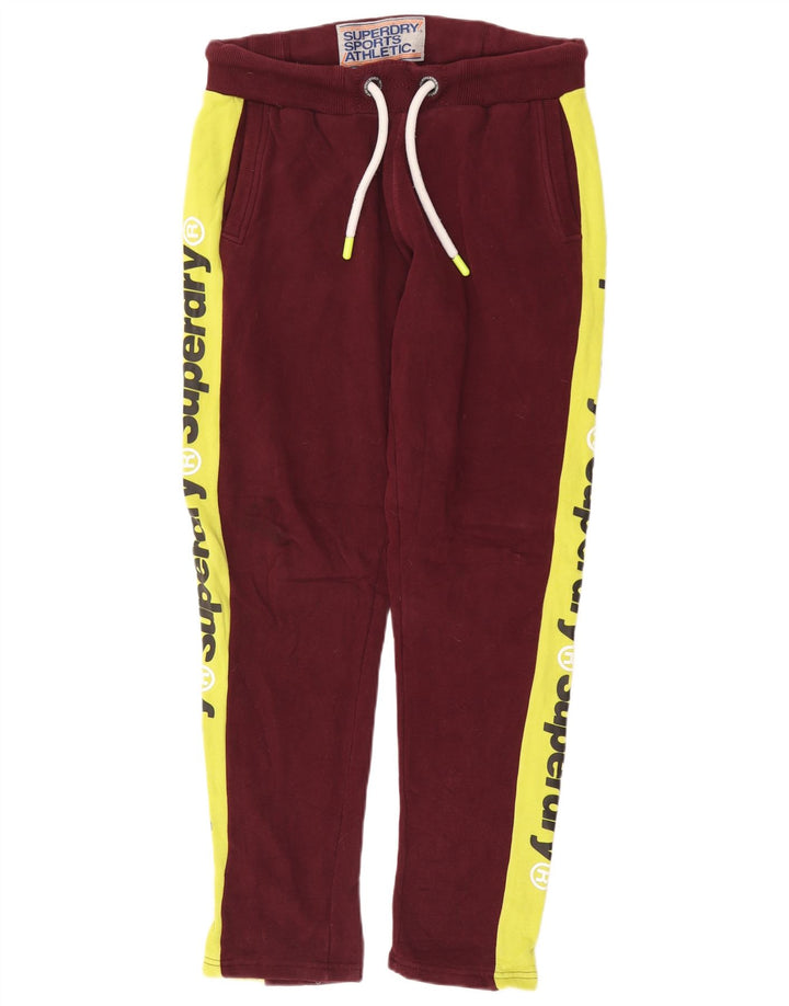 Męskie spodnie dresowe Superdry z grafiką, w kolorze średniego burgunda