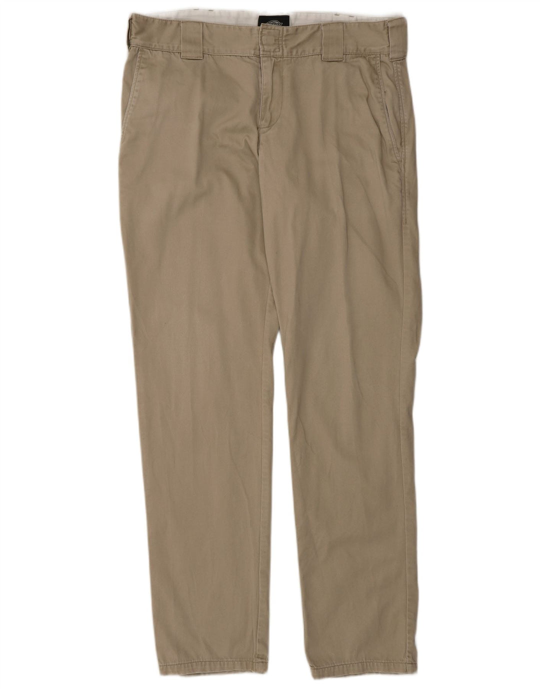 DICKIES Mens Slim Chino Trousers W32 L2  Beige Cotton