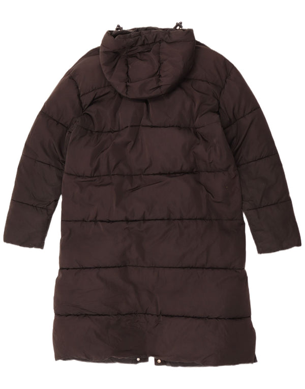 Damski płaszcz Superdry z kapturem, oversize, wyściełany UK 10, mały, czarny poliester