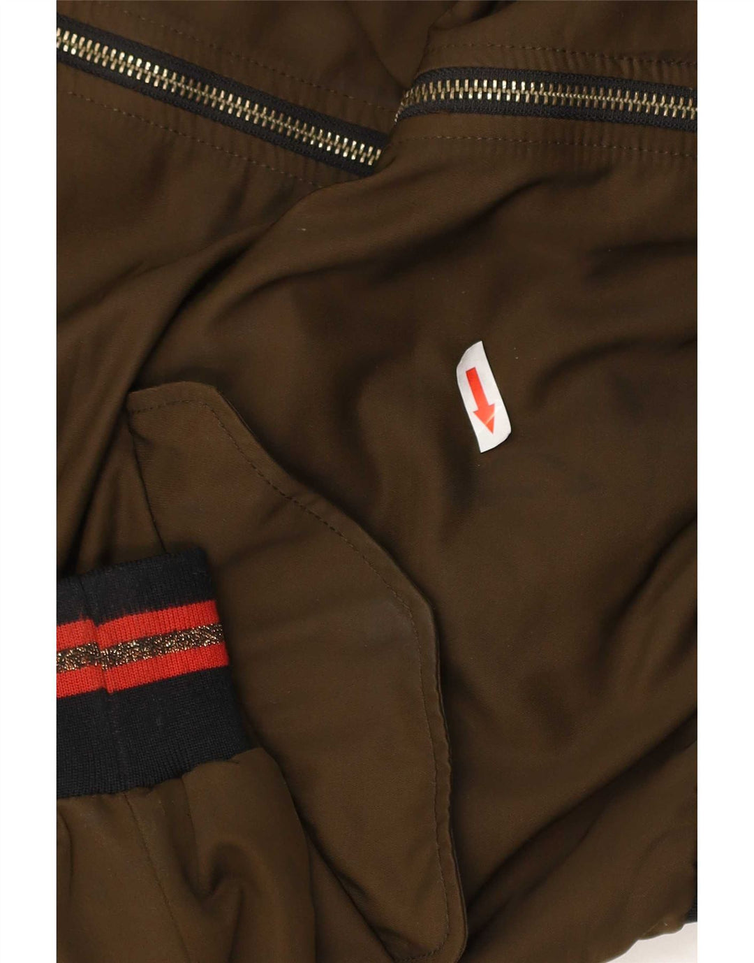Damska kurtka bomberka Zara UK 40, duża, khaki, poliester