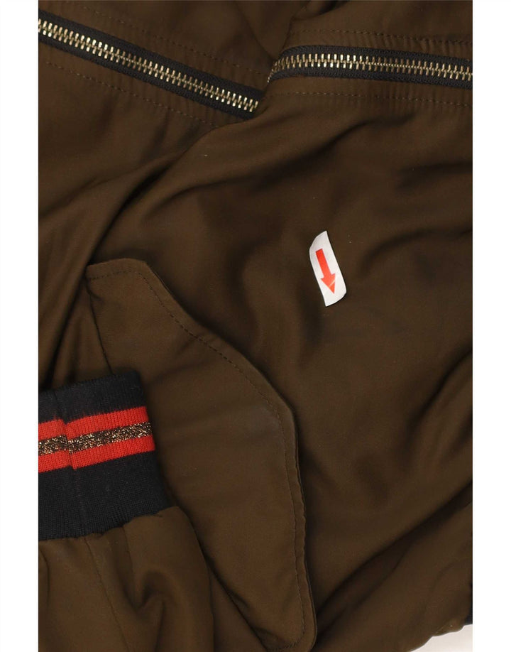 Damska kurtka bomberka Zara UK 40, duża, khaki, poliester