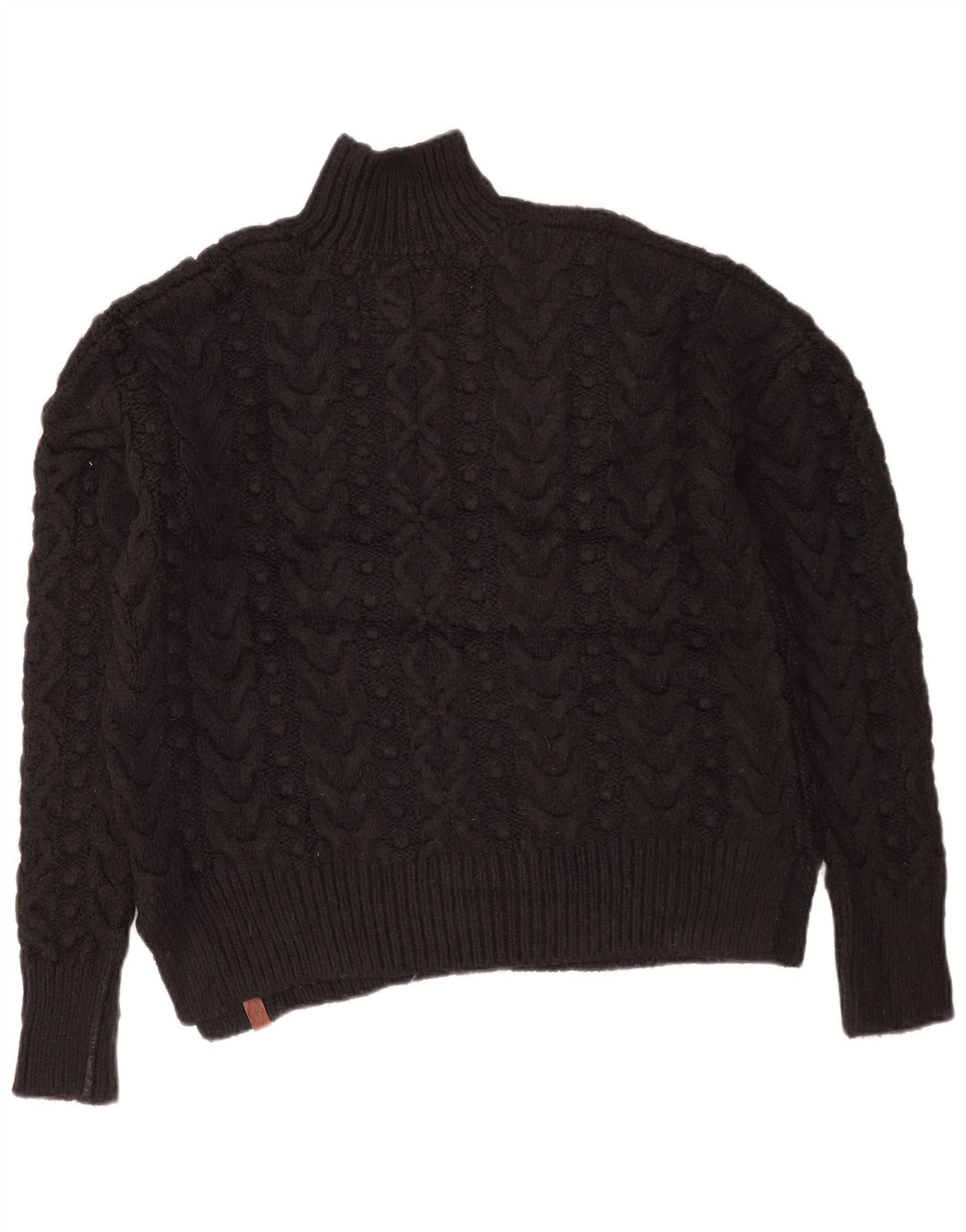 Damski sweter oversize Superdry z golfem UK 10, mały, czarny