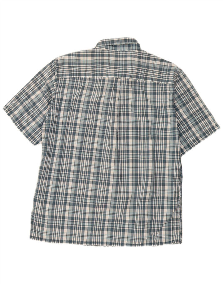 Męska koszula z krótkim rękawem Calvin Klein Jeans XL, bawełniana w niebieską kratkę