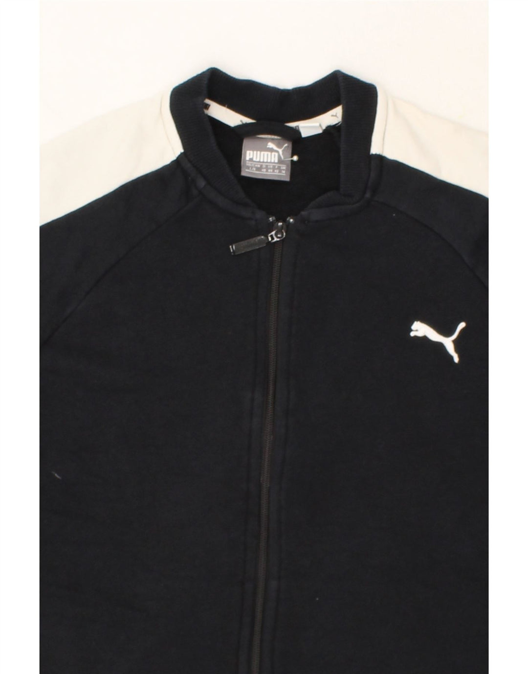 PUMA Womens Tracksuit Top Jacket UK 14 Large Black Colourblock Cotton Vintage Puma and Second-Hand Puma from Messina Hembry 