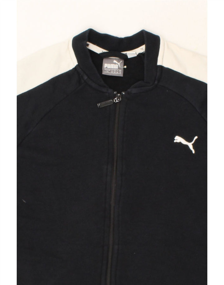PUMA Womens Tracksuit Top Jacket UK 14 Large Black Colourblock Cotton Vintage Puma and Second-Hand Puma from Messina Hembry 
