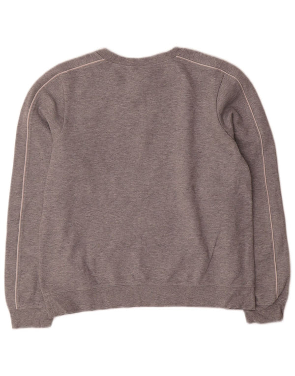 Nike Womens Oversized Sweatshirt Jumper UK 10 Small Grey Flecked Cotton
