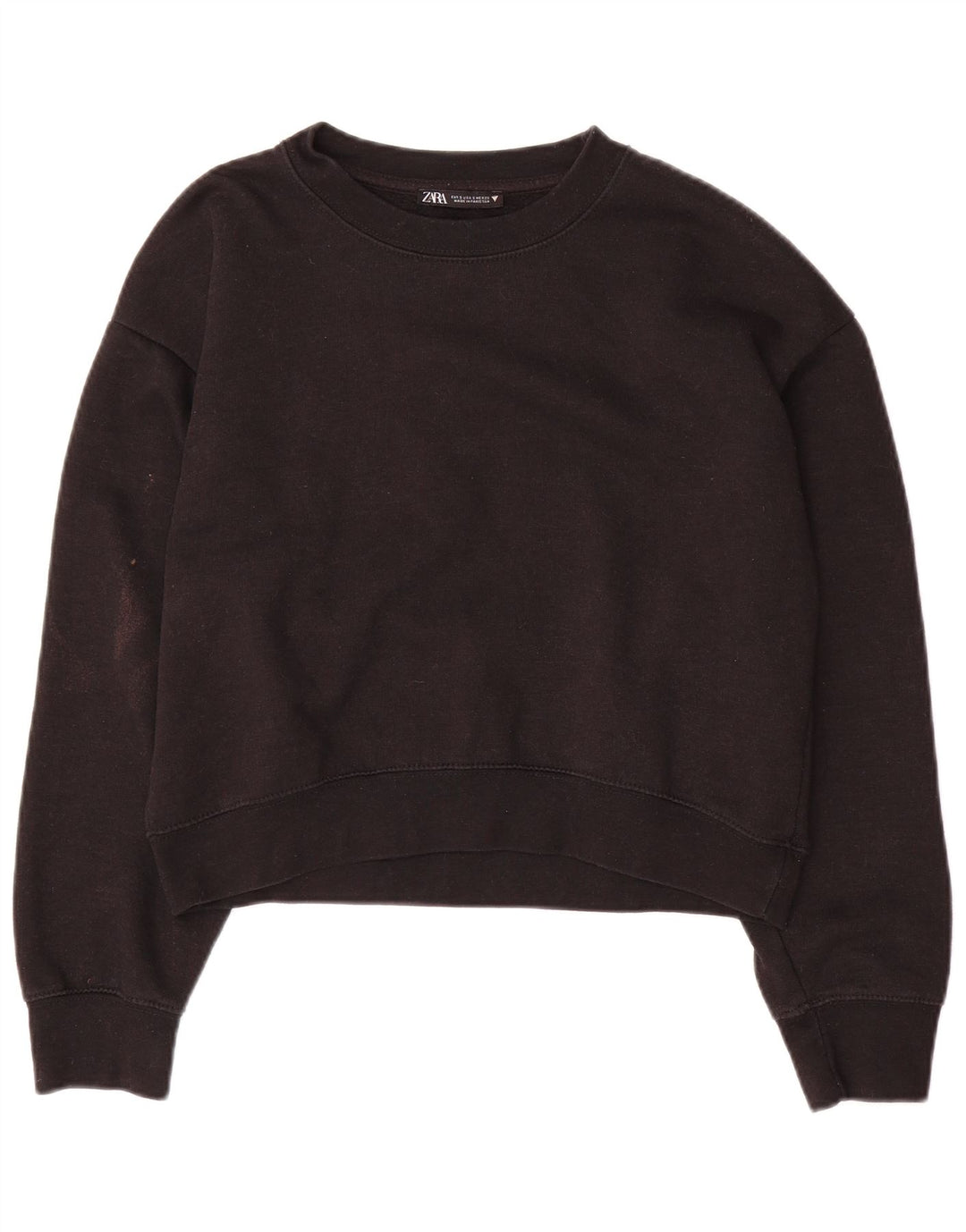 Damski sweter typu Crop Oversize Zara UK 10, mały, czarny poliester