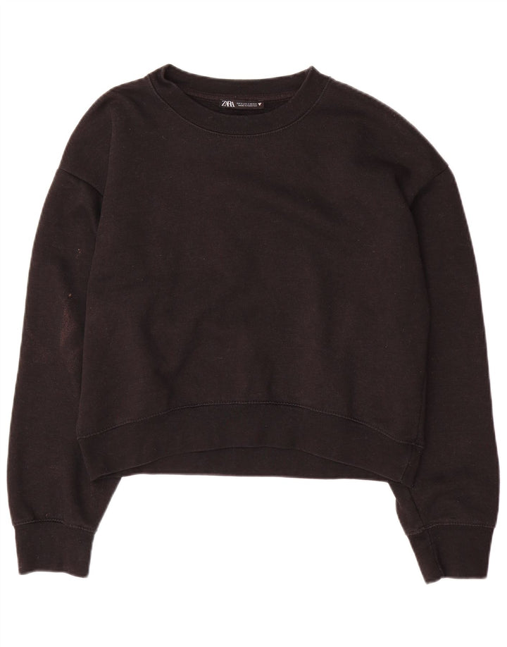 Damski sweter typu Crop Oversize Zara UK 10, mały, czarny poliester