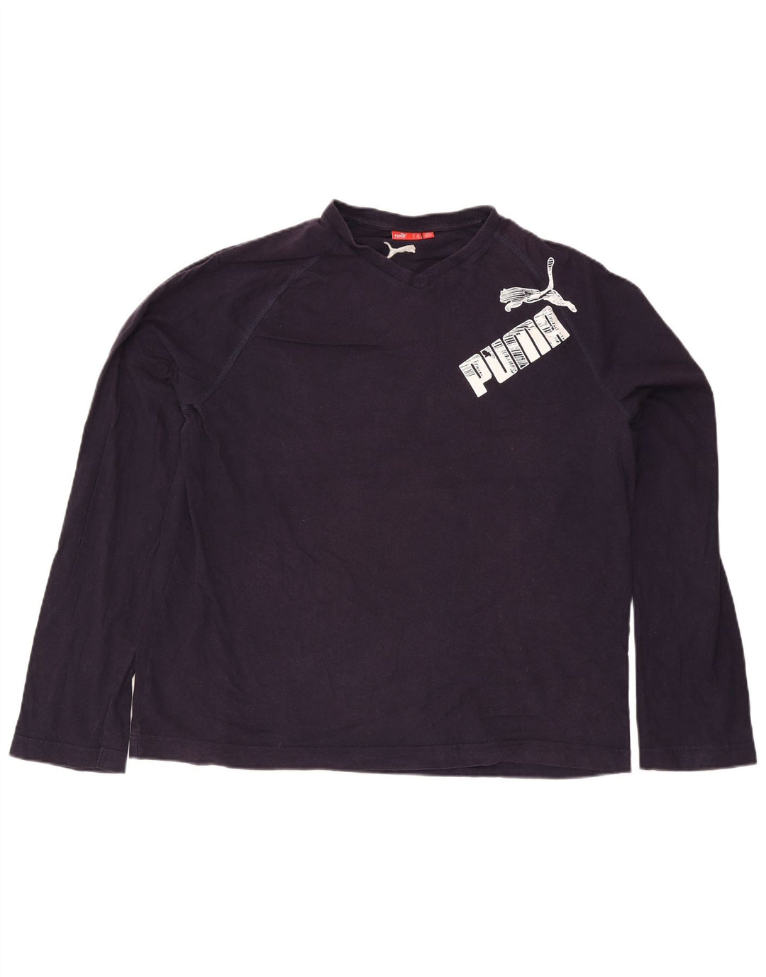 Męski top graficzny Puma z długim rękawem 2XL, granatowy, bawełniany