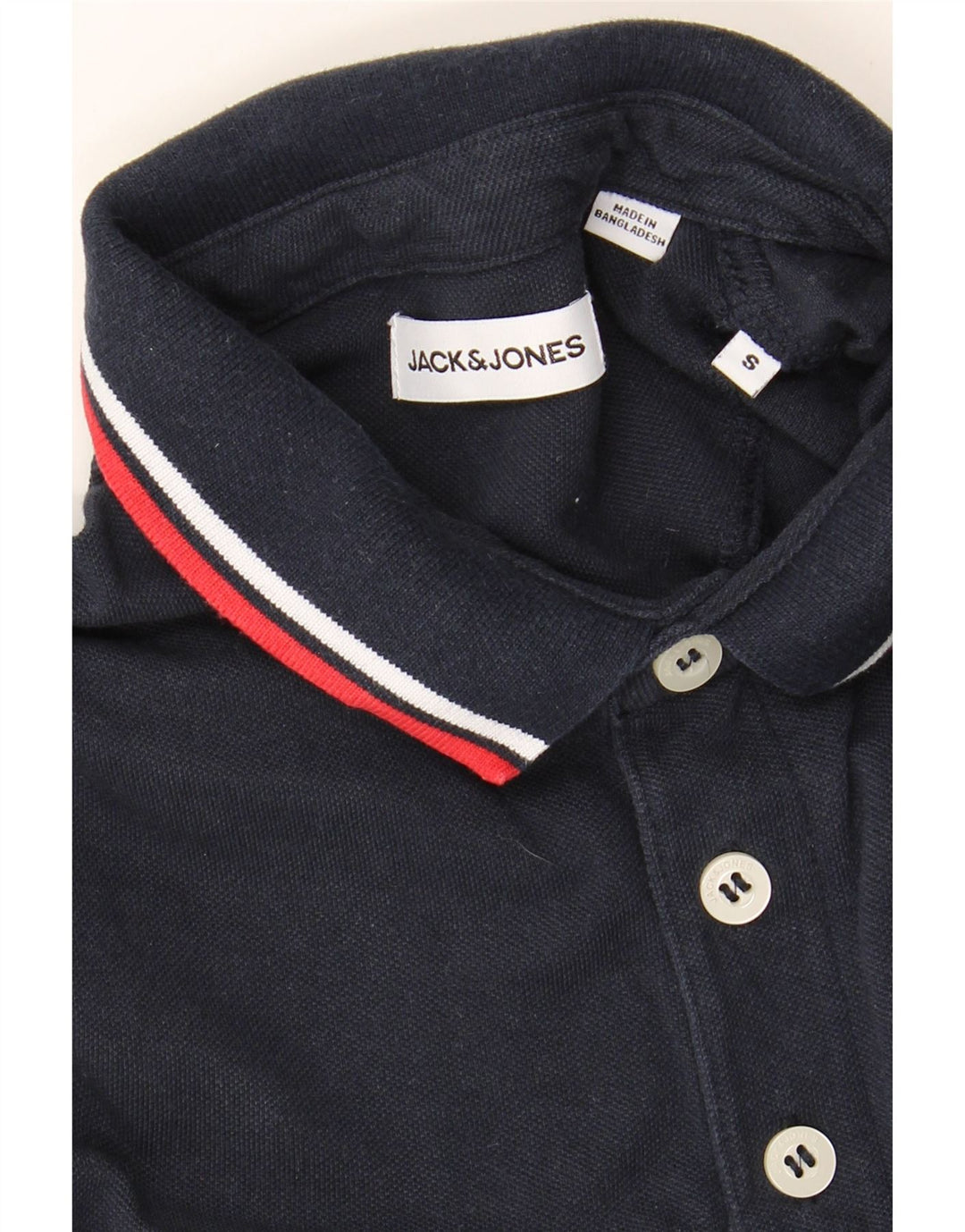 JACK & JONES Mens Polo Shirt Small Navy Blue Cotton Vintage Jack & Jones and Second-Hand Jack & Jones from Messina Hembry 
