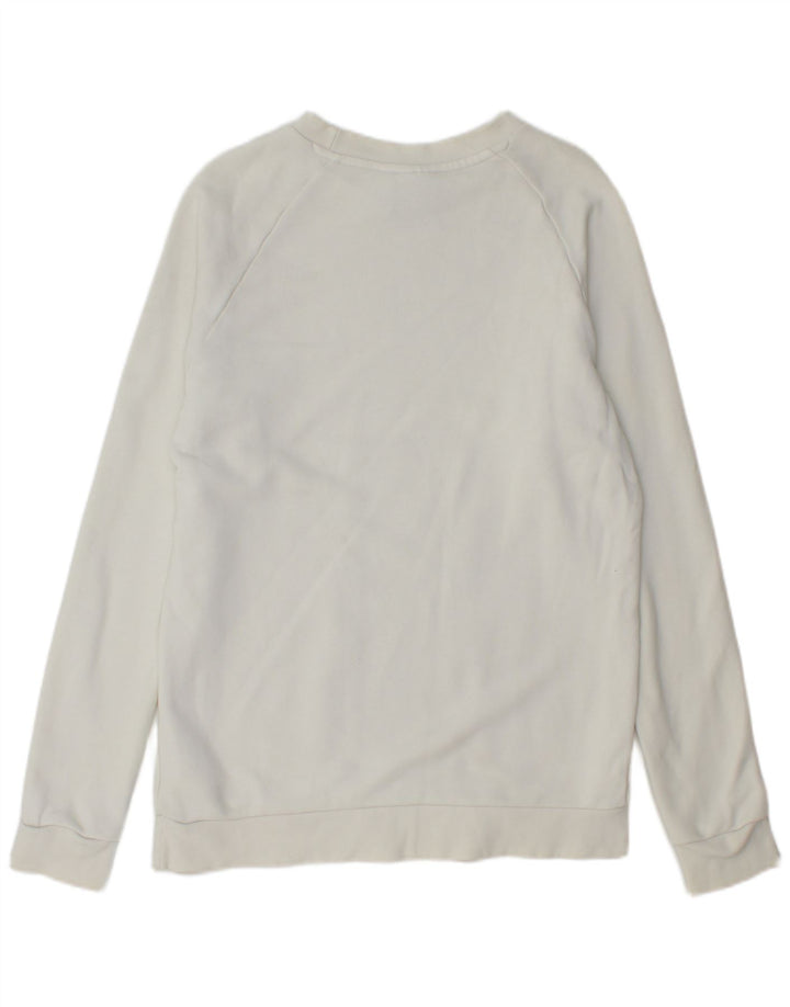 Męska bluza z grafiką ADIDAS, mała, biała, bawełniana