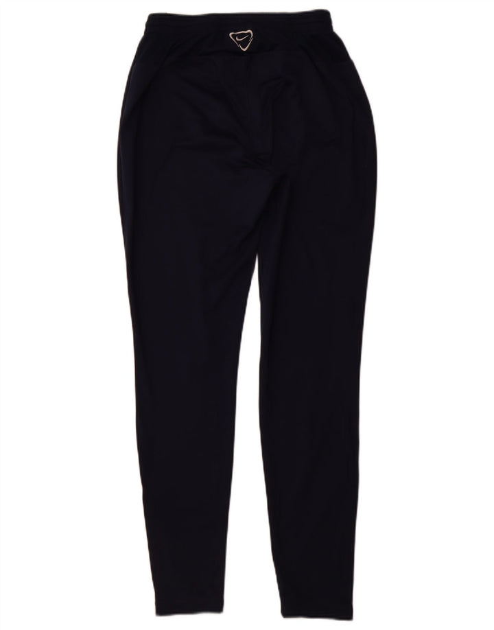 Damskie spodnie dresowe NIKE Dri Fit UK 10, małe, granatowe, poliestrowe