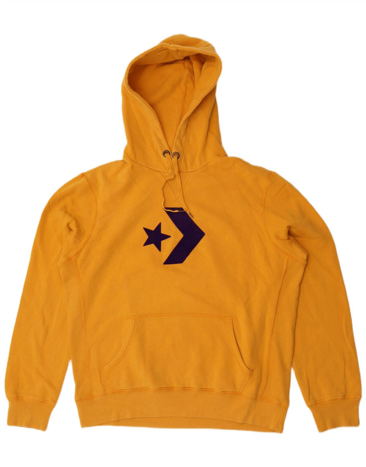 Converse Męski sweter z kapturem z grafiką, duży, żółty, bawełniany