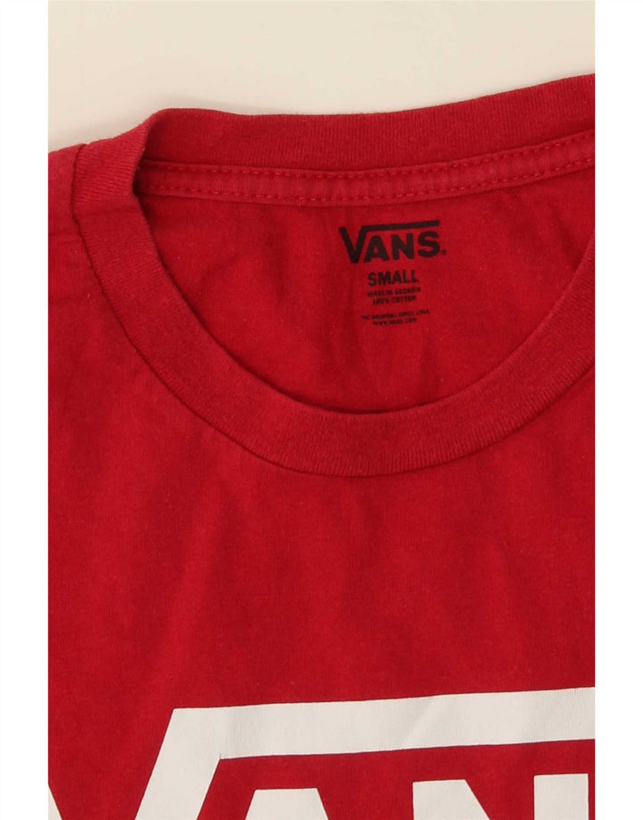 Męski T-shirt z grafiką Vans, mały, czerwony, bawełniany