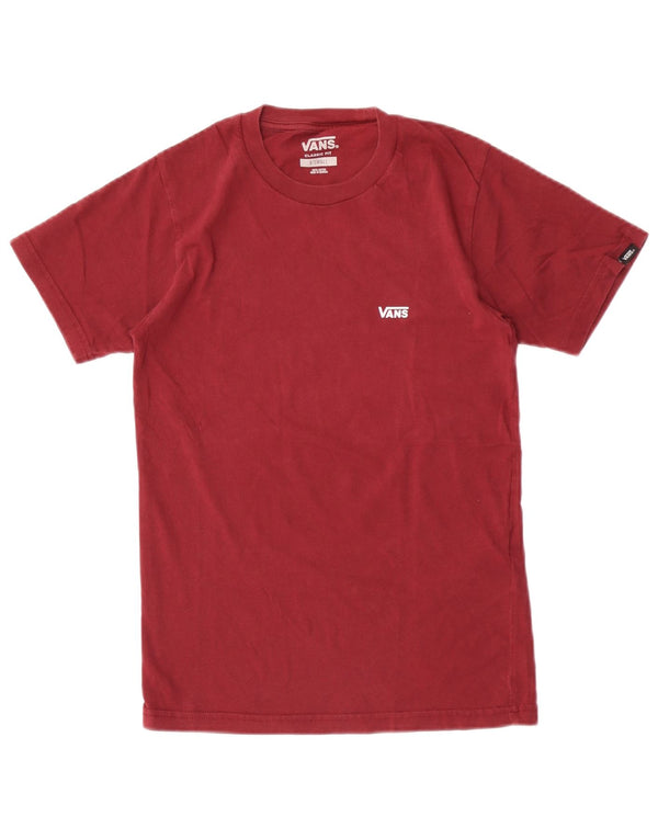 T-shirt męski Vans o klasycznym kroju, top XS, bordowa, bawełniana