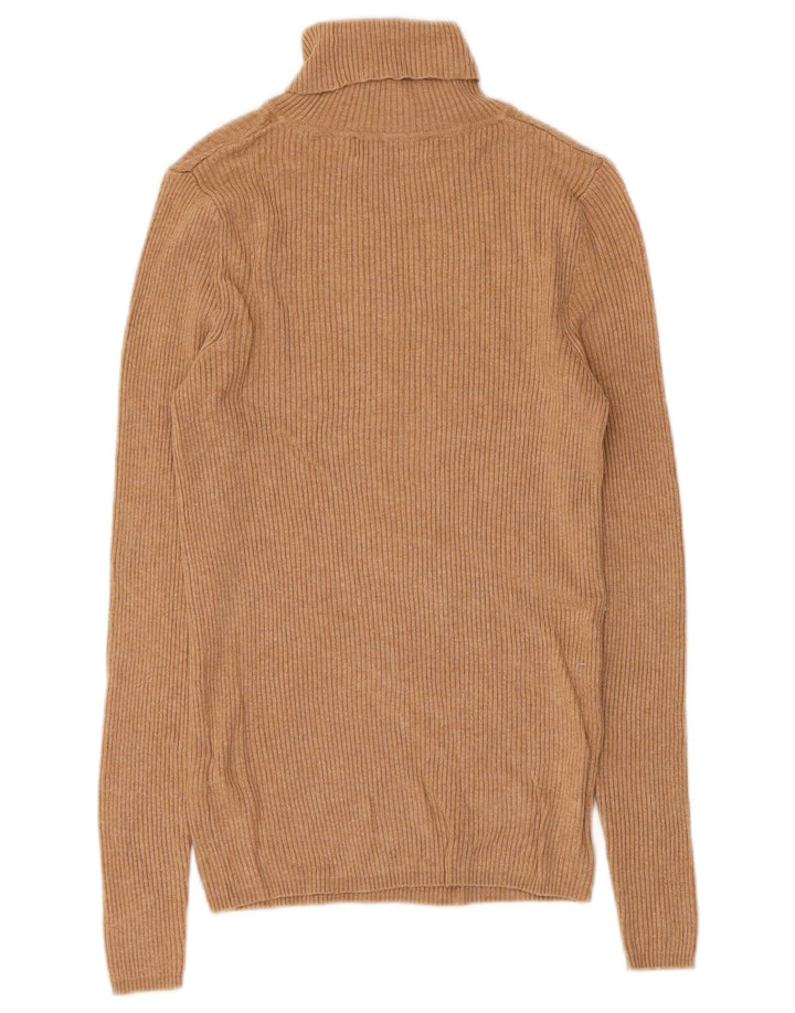 Marks & Spencer Damski sweter z golfem UK 10 Small Brown Wiskoza