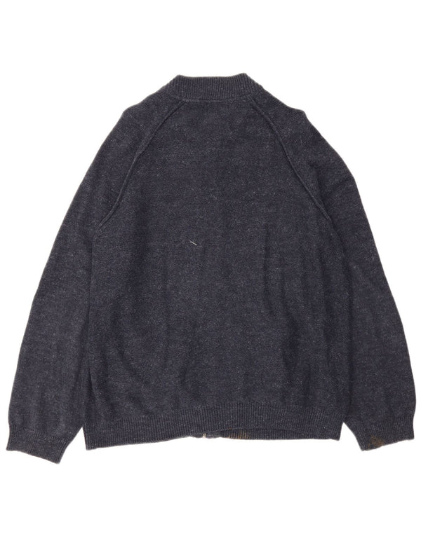 Marks & Spencer Męski sweter rozpinany UK 18 XL, granatowy, bawełniany w cętki