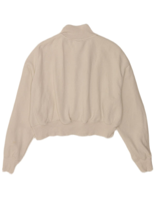 Damska bluza dresowa Nike Oversized Crop Zip Neck Sweter UK 10 Small White