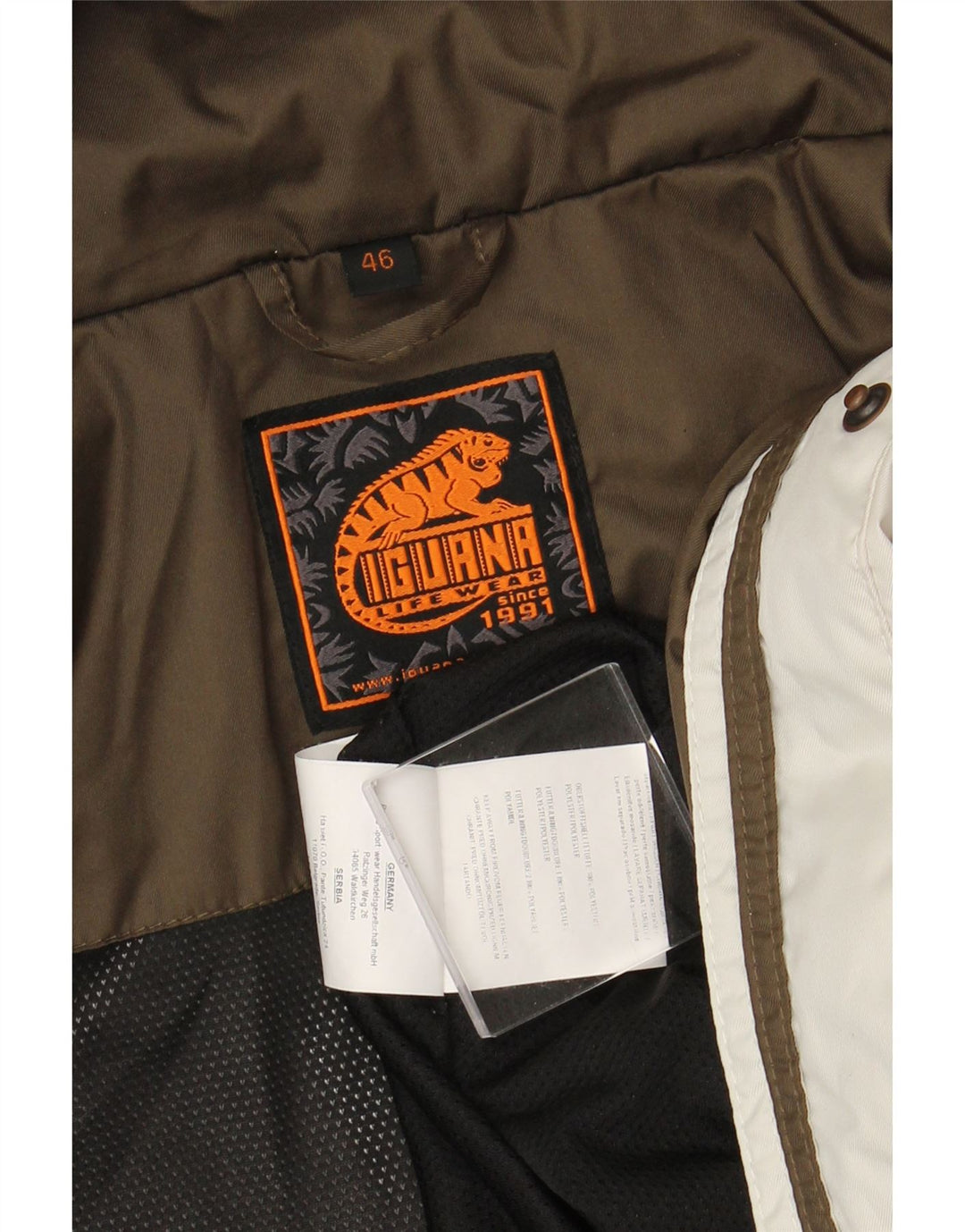 Damska kurtka wiatrówka z kapturem IGUANA EU 46 XL w kolorze białym