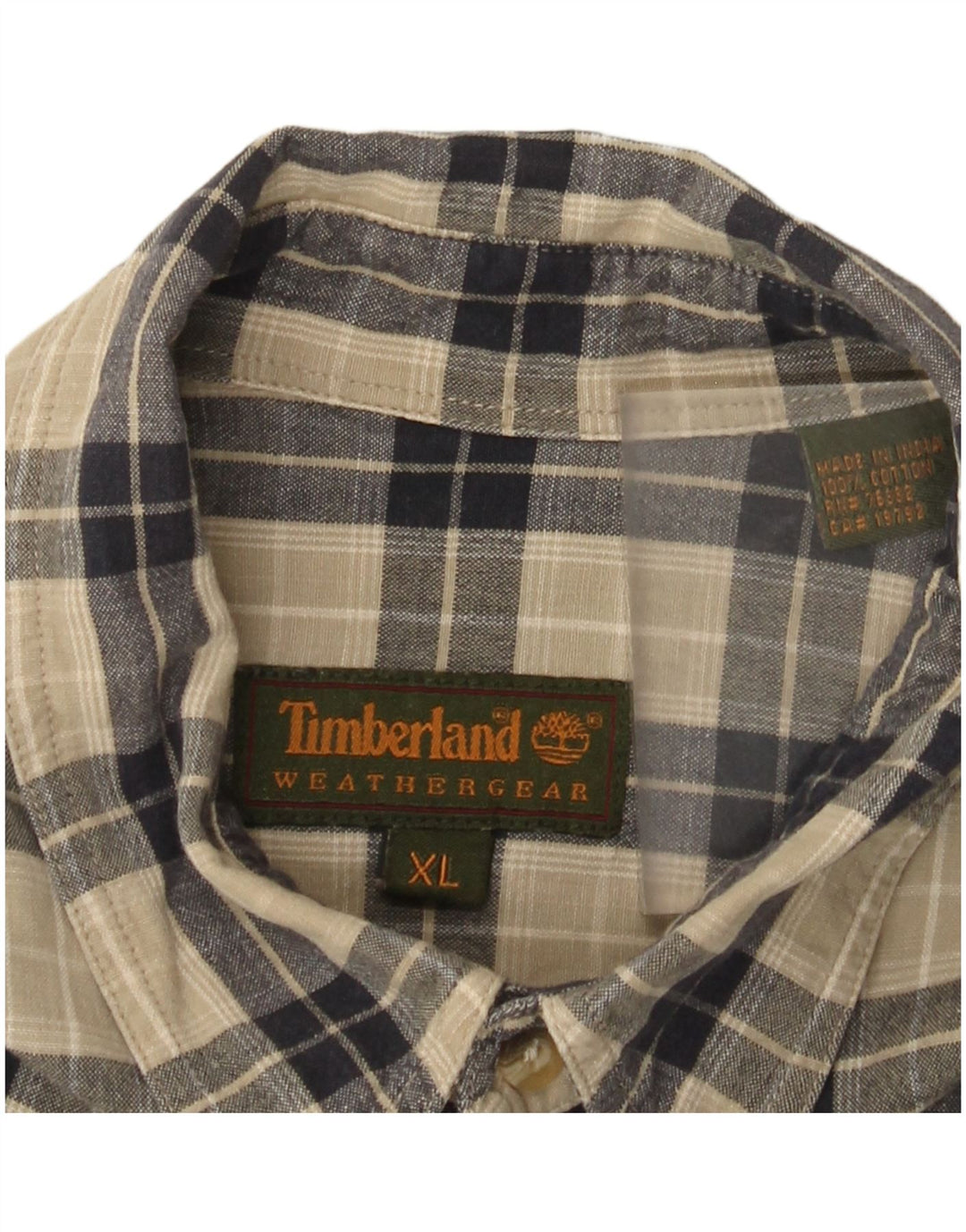 Męska koszula flanelowa Timberland XL w beżową kratkę, bawełniana