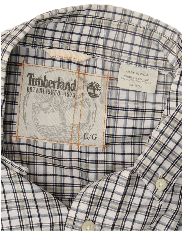 Koszula męska Timberland, duża, bawełniana w białą kratkę