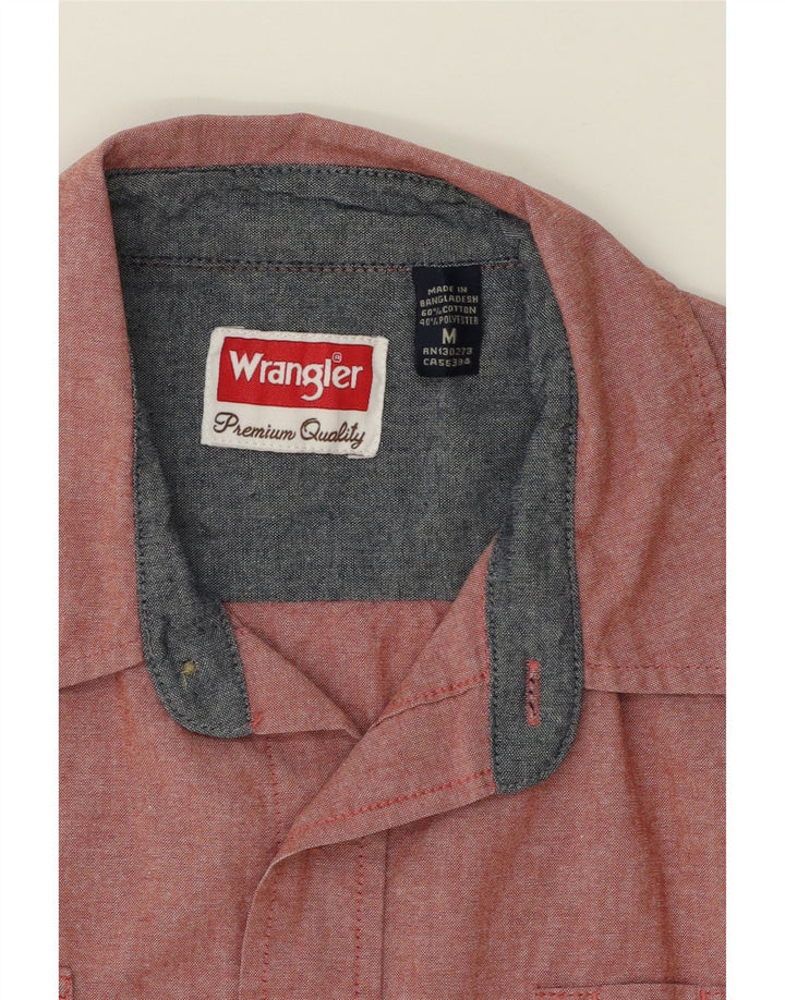 WRANGLER Mens Short Sleeve Shirt Medium Pink Cotton Vintage Wrangler and Second-Hand Wrangler from Messina Hembry 
