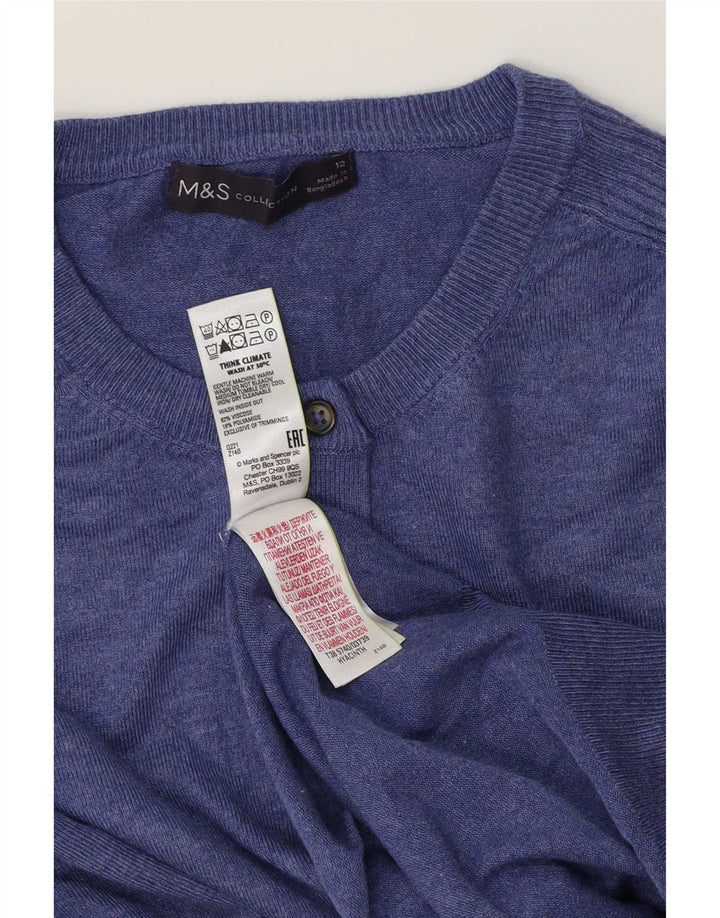 Sweter damski Marks & Spencer UK 12, średni niebieski, wiskoza