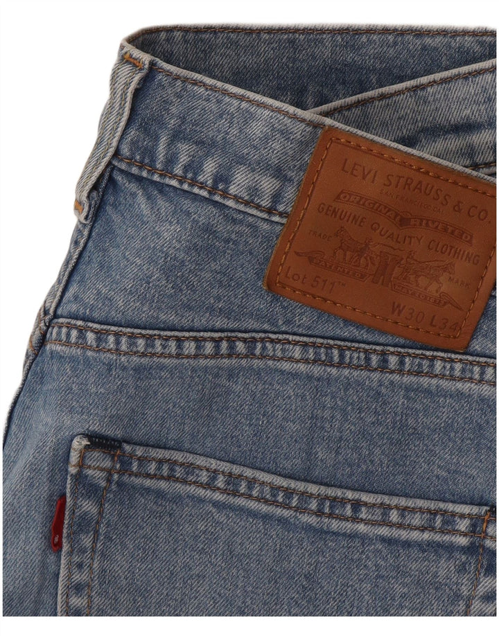 Męskie jeansy Levi's 511 w trudnej sytuacji W30 L34 Niebieskie