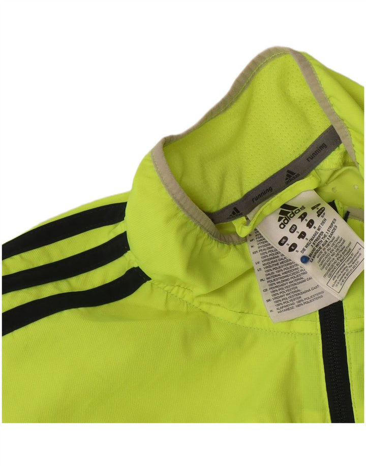 Męska bluza dresowa Adidas do biegania, mała, żółta, poliestrowa