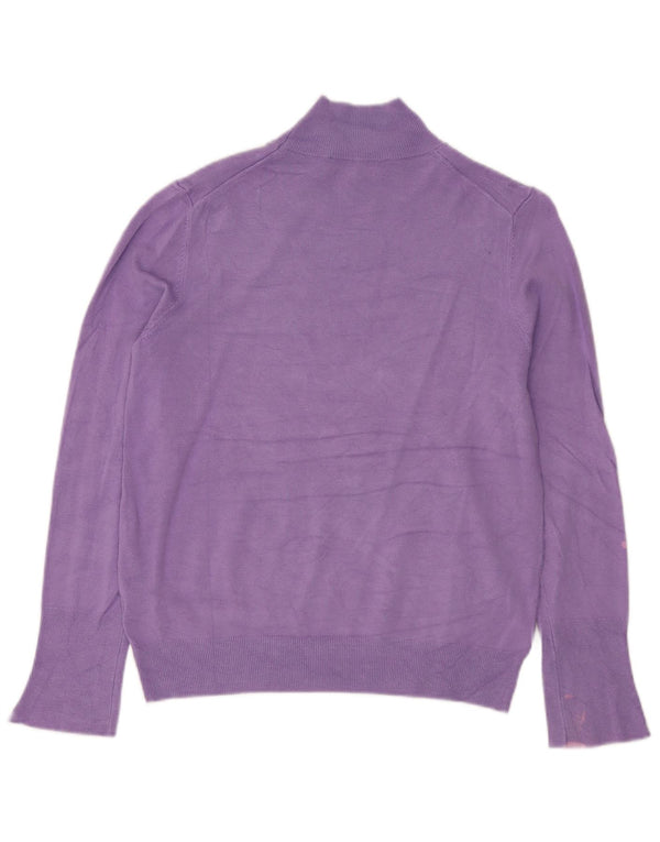 Sweter damski Zara z golfem UK 14, duża fioletowa wiskoza