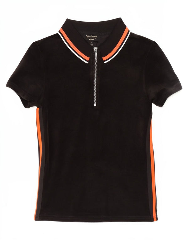 Damska koszulka polo Juicy Couture UK 8, małe, czarne, bawełniane paski