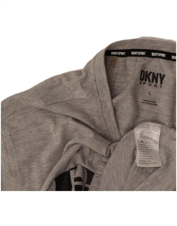DKNY Mens Graphic T-Shirt Top Large Grey Cotton