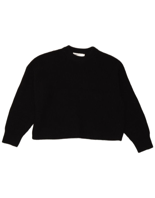 Sweter damski Zara Crop Oversize z okrągłym dekoltem UK 10 Small Black