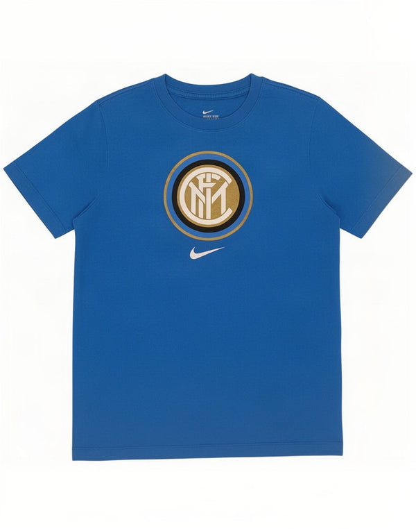Chłopięcy T-shirt z grafiką Nike Inter Mediolan, 13-14 lat XL, niebieska bawełniana