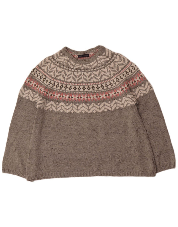 Marks & Spencer Damski sweter z okrągłym dekoltem w kształcie płatków śniegu, UK 18 XL, szary