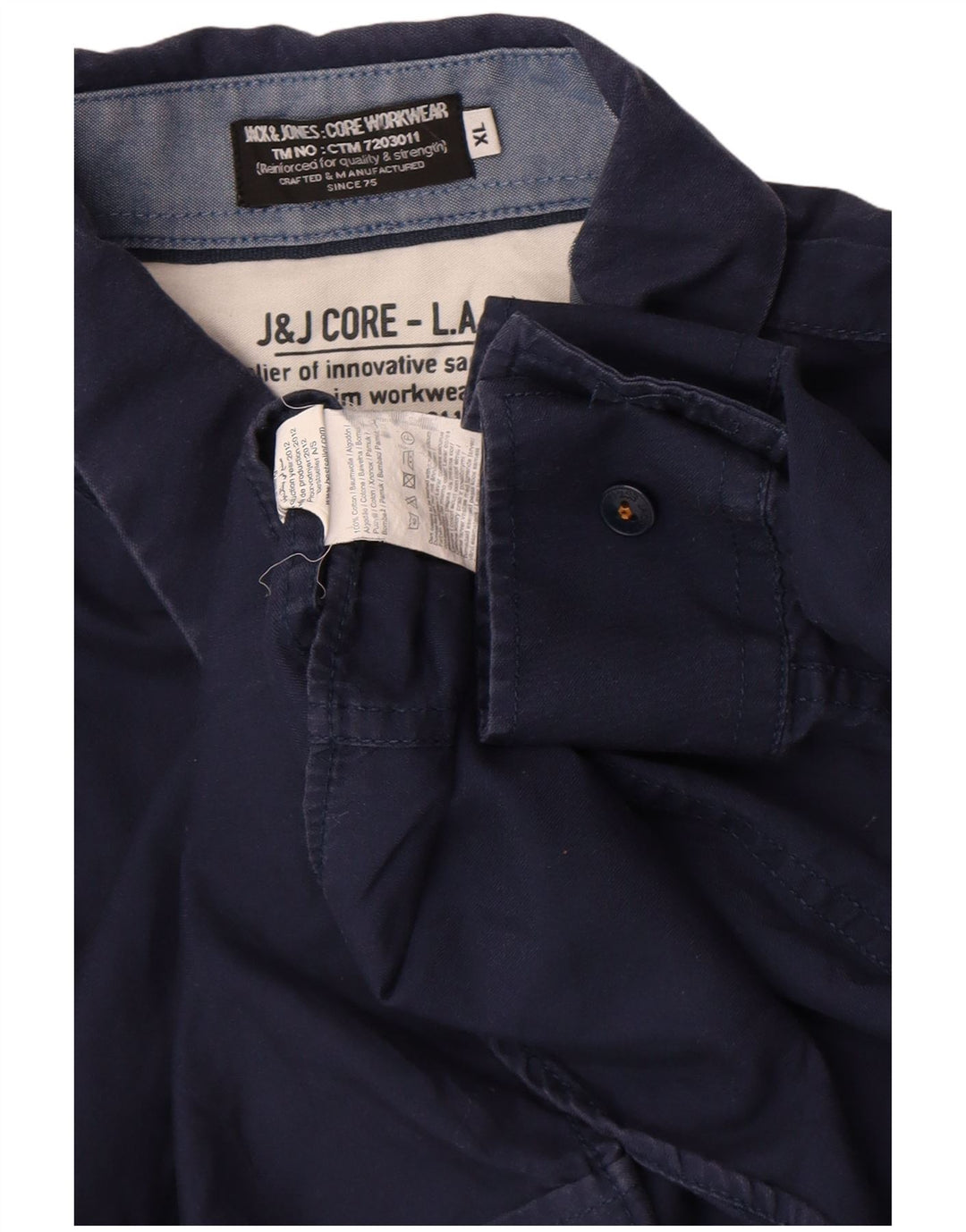 Koszula męska Jack & Jones XL, bawełniana, granatowa