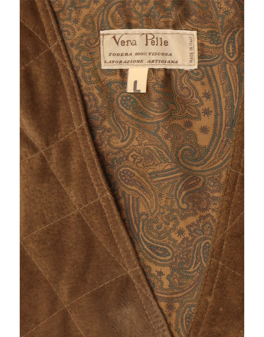 Vintage męska zamszowa kamizelka duża brązowa skóra